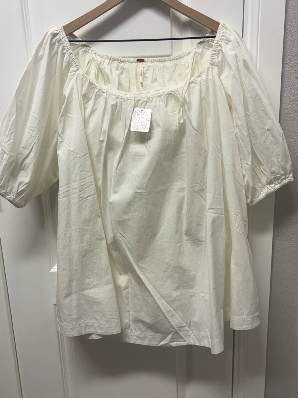 Free People Off The Shoulder White Cotton Mini Dress NWT Small